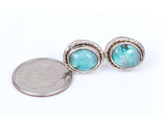 Sterling Silver Turquoise Stud Earrings