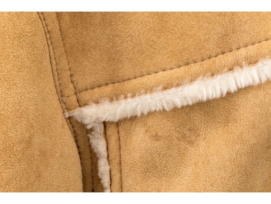 Andrew Marc Tan Suede Shearling Coat, Size XL