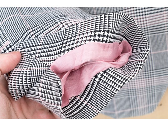 Escada Striking Plaid Double Breasted Pants Suit, Size 40, Please See Note