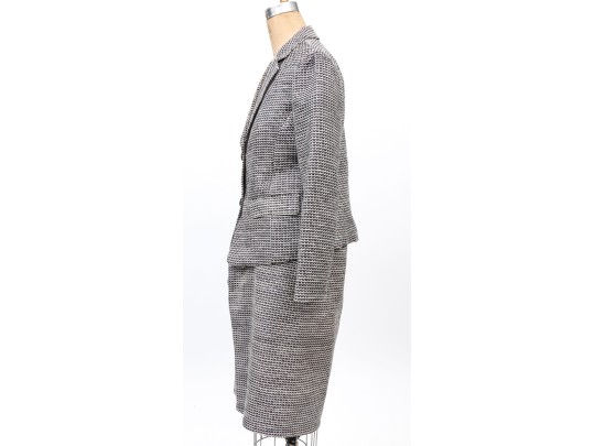 Emporio Armani Unusual Woven Skirt Suit; Size 46 Blazer, Size 48 Skirt