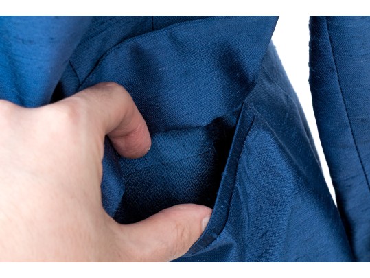 Ralph Lauren Purple Label Beautiful Blue Silk Blazer, Size 10