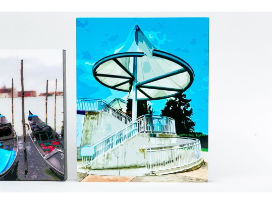 Michael Chait (American, Westport CT, 20th-21st C.) Three Mounted Color Photographs, River Views