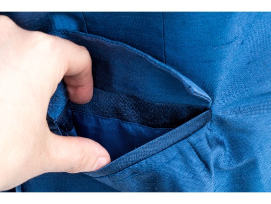 Ralph Lauren Purple Label Beautiful Blue Silk Blazer, Size 10