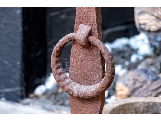 Pair Of Antique Iron Andirons