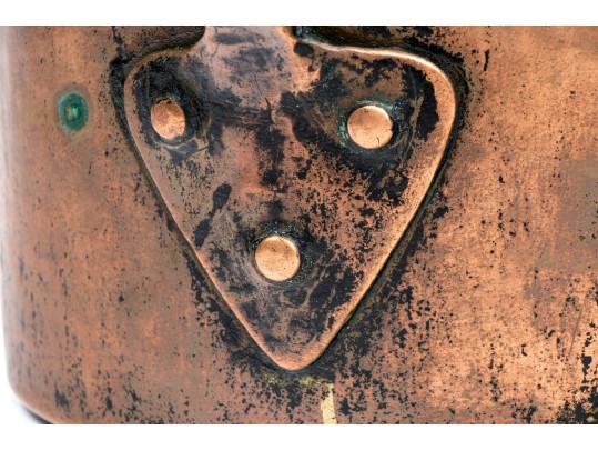 Antique Copper Sauce Pot With Solid Copper Handle