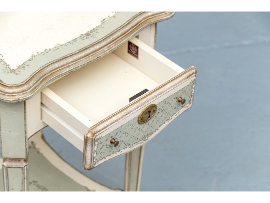 Charming Painted Accent Side Table 