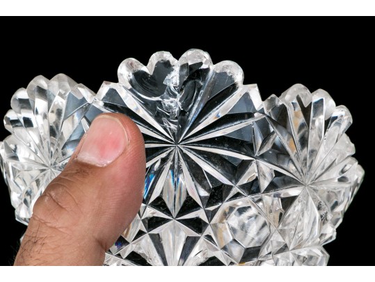  Antique Cut Crystal Large Epergne With Assembled Neoclassical Style Stand