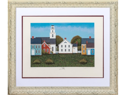 T. Jeremenko Ltd. Ed. Serigraph, Rural Town, With Pencil Remarque