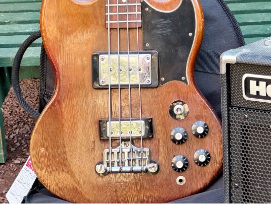 Gibson Electric Bass With Two Amps