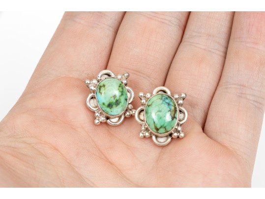 Sterling Silver Turquoise Beadwork Earrings