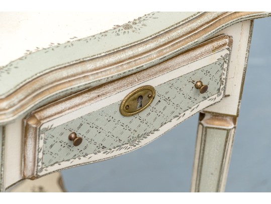 Charming Painted Accent Side Table 