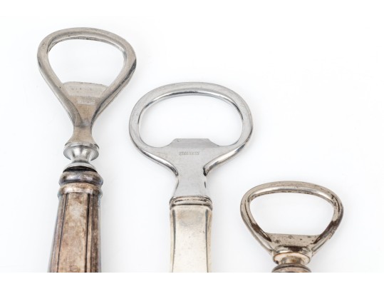 Group Of Three Vintage Sterling Silver Handled Bottle Openers
