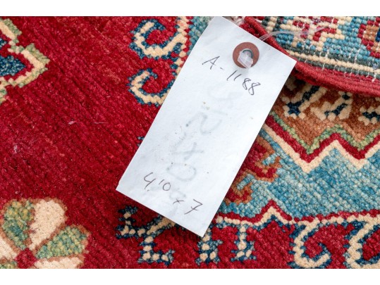 Soft Hand Knotted Wool Pakistan Kayak Area Capet, 7' X 4'-10