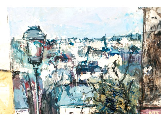 Manuel Monton Bunuel (Spain, B. 1940) Oil On Canvas, French Village Street Scene