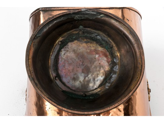 Fine Antique English Copper Coal Scuttle