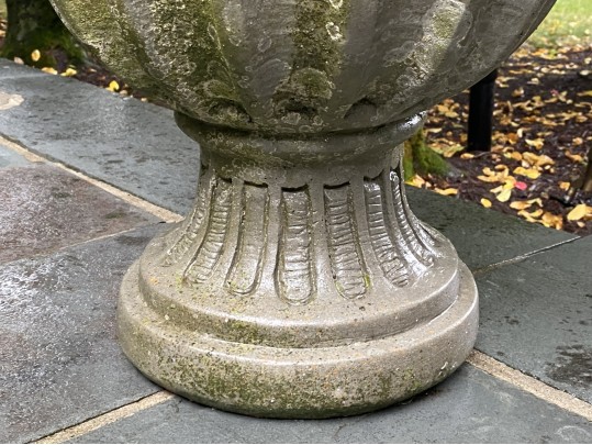 Cast Cement Fluted Urn Form Planter 