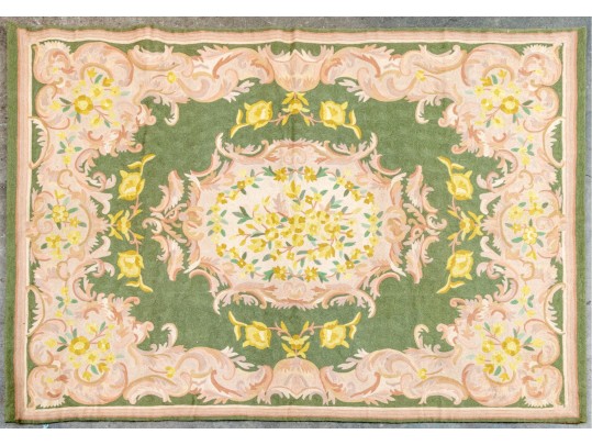 Indian Chain-stitch Wool Carpet, 5'-9 1/2