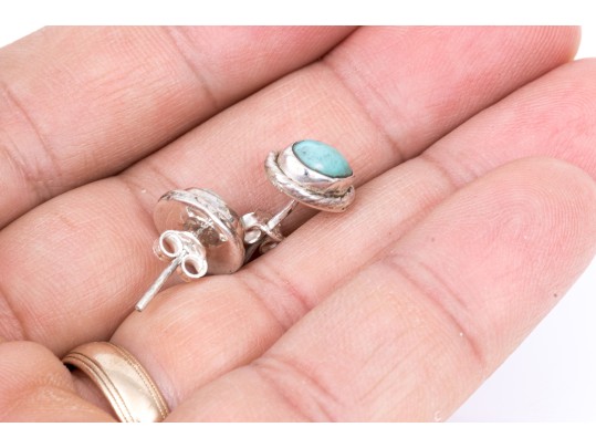 Sterling Silver Turquoise Stud Earrings