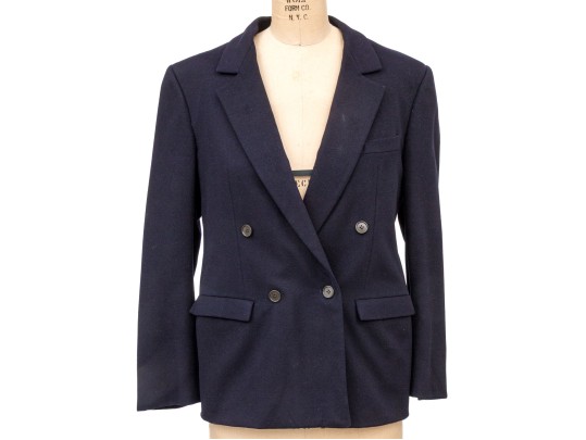 Ermengildo Zegna Navy Blue Double Breasted Blazer, Size 44