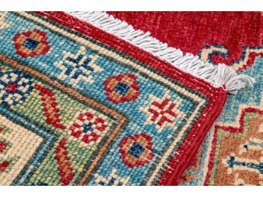 Soft Hand Knotted Wool Pakistan Kayak Area Capet, 7' X 4'-10