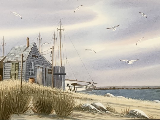 William Lambert Signed Watercolor Titled Lobster Shack