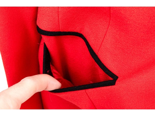 Escada By Margaretha Ley Striking Vintage Red And Black Button Front Blazer, Size 33