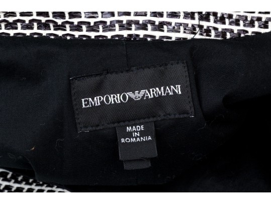 Emporio Armani Unusual Woven Skirt Suit; Size 46 Blazer, Size 48 Skirt