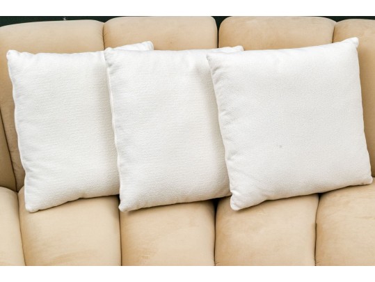 Three Quality Textural White Accent Pillows