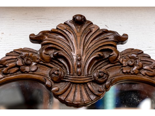 Pair Of Vintage French Style Carved Wood Mirorrs