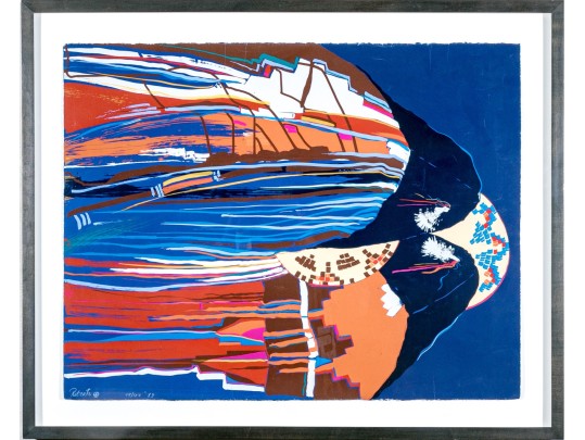Roberts, Signed Screen Print, Abstract Composition
