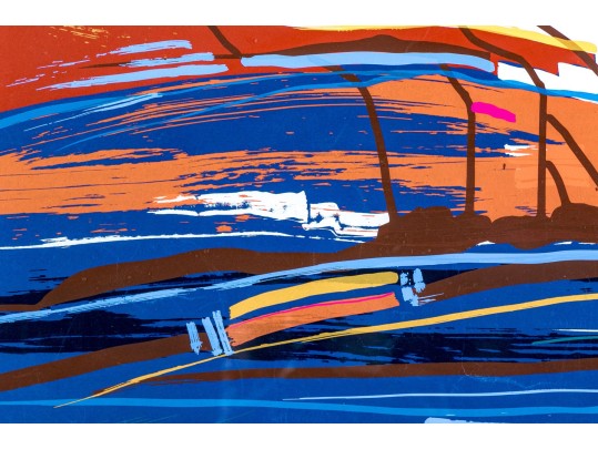 Roberts, Signed Screen Print, Abstract Composition