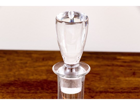 Crystal Decanter With Stopper And Six Hand-Blown Double Helix Stemmed Goblets