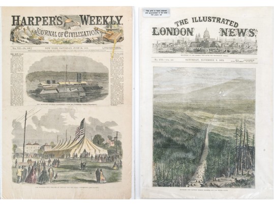 Two 19th Century Original London Newspaper Front Pages- Harper's Weekly And The Illus. London News 