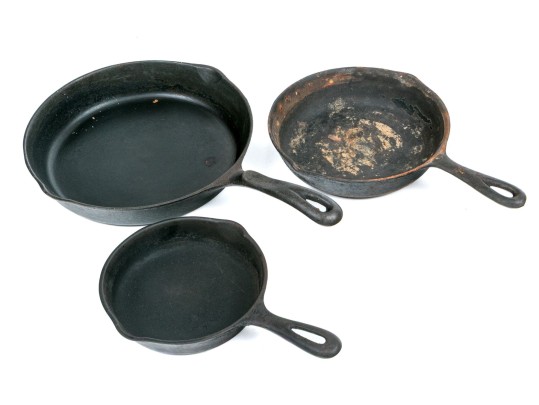 Three Cast Iron Pans