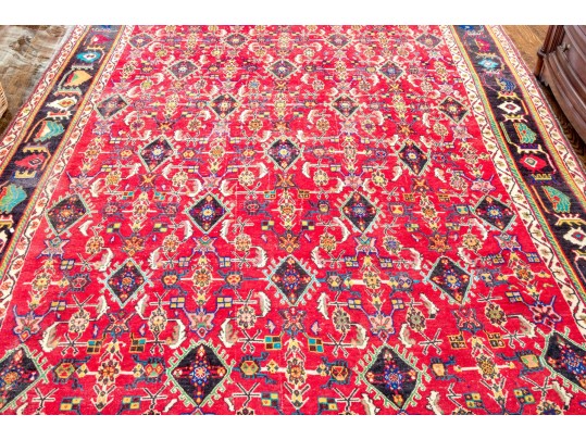 Hand Knotted Wool Room Size Carpet, 9'-5