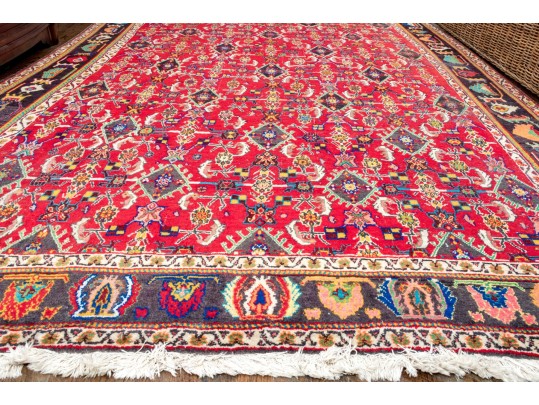 Hand Knotted Wool Room Size Carpet, 9'-5
