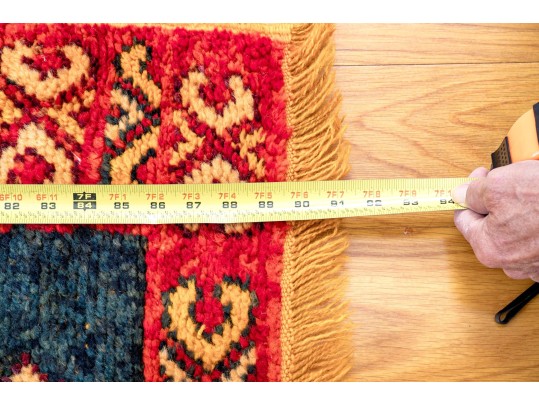 Caucasian Kazak Style Knotted Wool Area Rug, 7'6