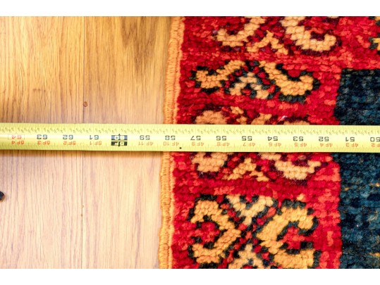 Caucasian Kazak Style Knotted Wool Area Rug, 7'6