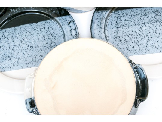 Set Of Callicut Pottery Plates And Bowls 