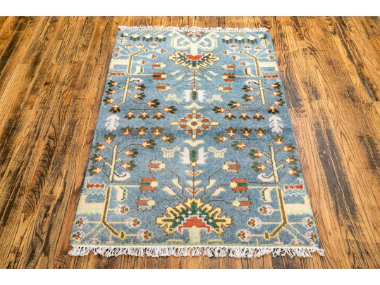Hand Knotted Wool Indo-oushak, 5’ X 3', New