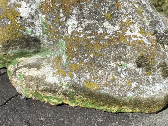 Cast Stone Garden Statue Of A Frog With Red Glass Eyes