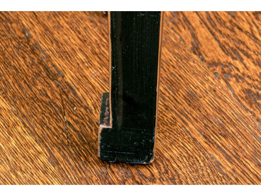 Chinese Style Wooden Bench With Decorative Faux Woven Panel