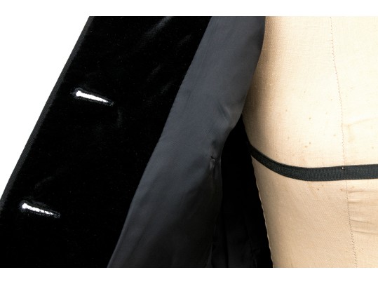 Valentino Miss Valentino Black Wool And Velvet Jacket And Skirt Suit, Size 16