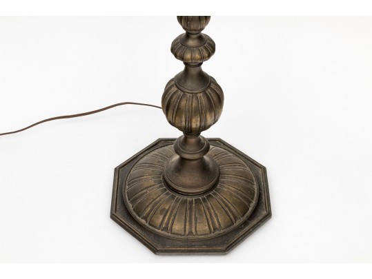 Vintage Brass Floor Lamp, Signed Bradley And Hubbard