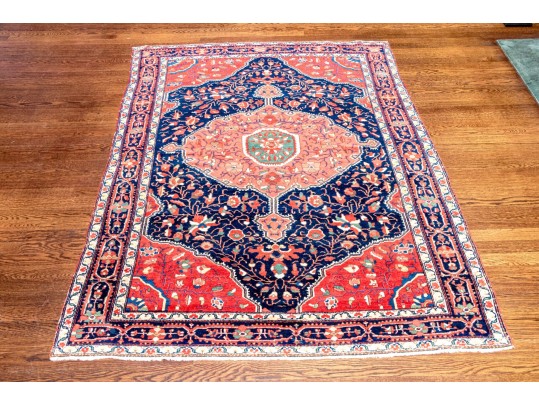 Hand-Knotted Wool Carpet, 6'-5