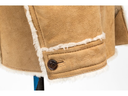 Andrew Marc Tan Suede Shearling Coat, Size XL
