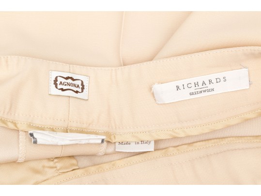 Collection Of Three Assorted Pants; Escada, Armani Collezioni, Agnona (Richards), Sizes 8, 40, 44