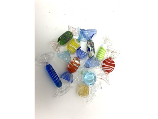 Classic Mid Century Murano Glass Candy With Annie Glass Plate