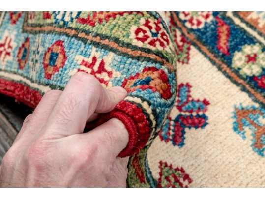 Soft Hand Knotted Wool Pakistan Kayak Area Capet, 7' X 4'-10