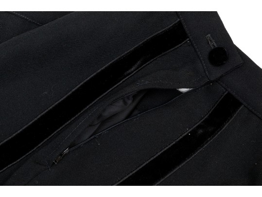 Valentino Miss Valentino Black Wool And Velvet Jacket And Skirt Suit, Size 16